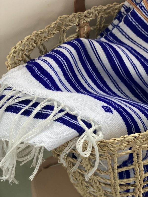 Fouta en laine d'été - bleu Majorelle – Image 2