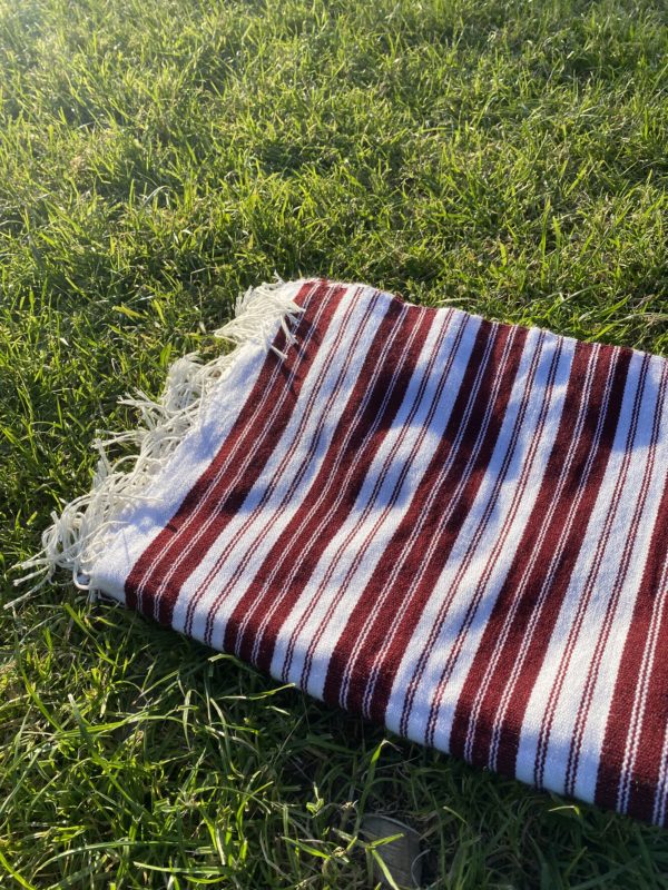 Fouta en laine d'été - bordeaux chic – Image 2