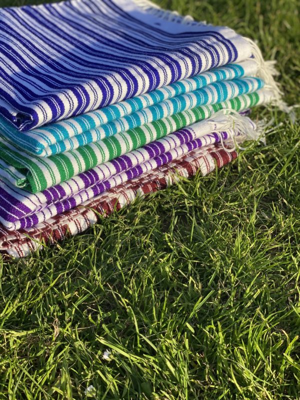 Fouta en laine d'été - bordeaux chic – Image 3